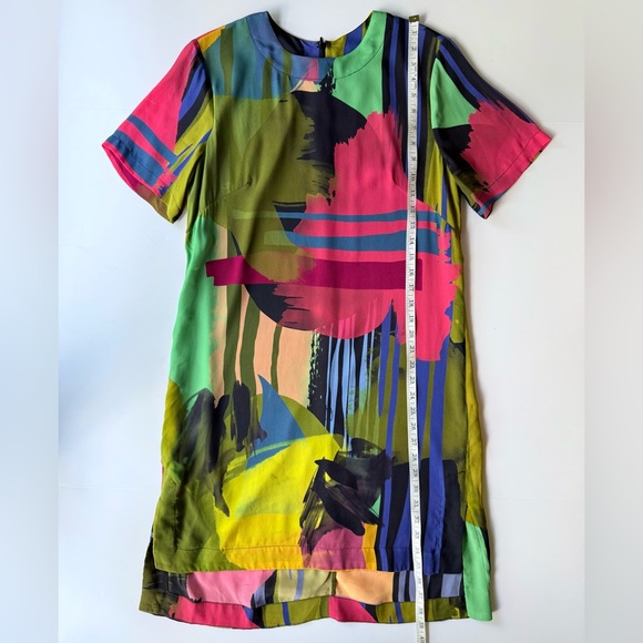 Nicole Miller Collection Silk Blend Abstract Multicolor T-Shirt Shift Dress 6 - Picture 10 of 13